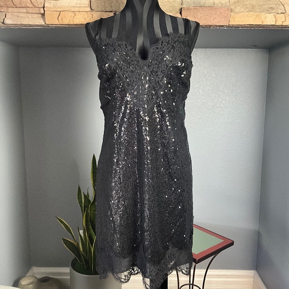 Dresses & Skirts - Y2K Babydoll Sequin Lace HOCO Dress Whimsigoth Grunge Witchy Party Black XXL